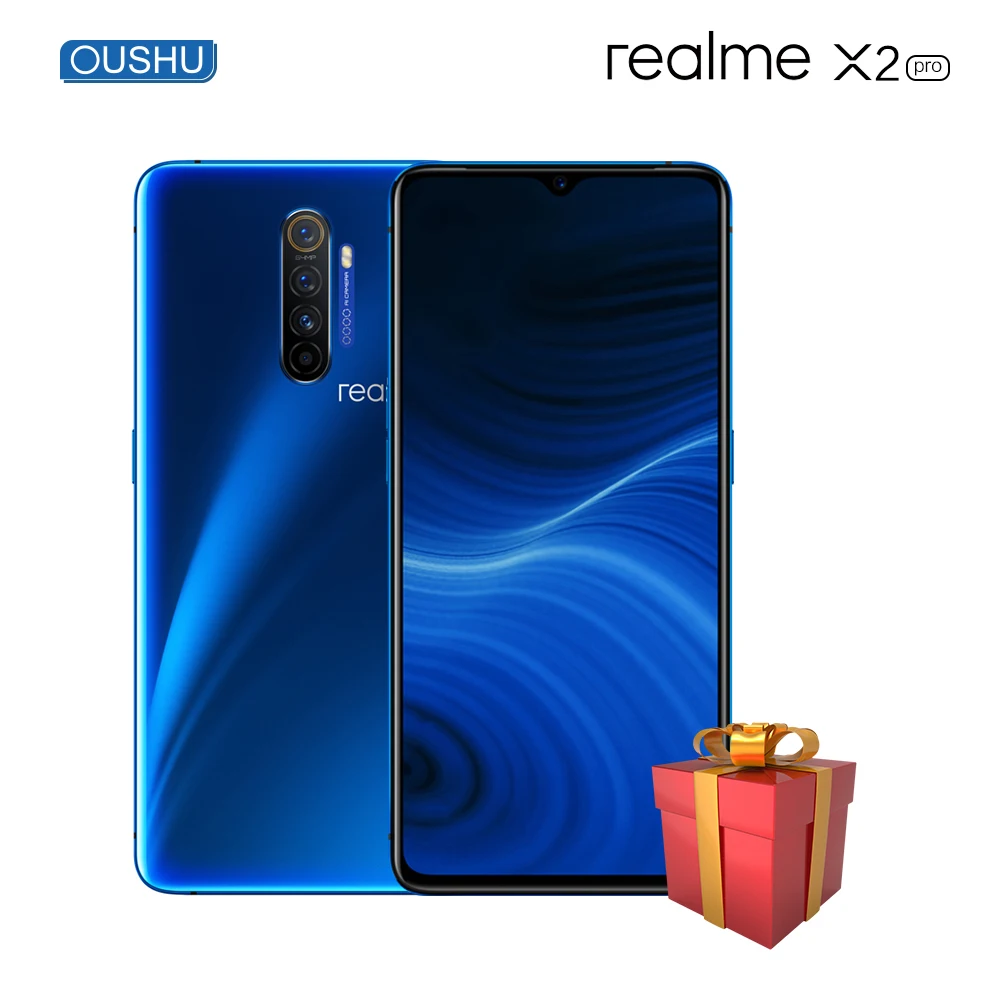 Смартфон OPPO Realme X2 Pro 8GB 128GB Celular Snapdragon 855plus 6,5 ''с функцией распознавания отпечатков пальцев 4000mAh с камерой VOOC NFC 64 мп