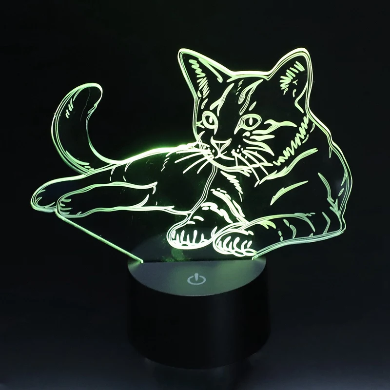 Горячий XD-Cat 3D ночной Светильник, животное, сменная лампа для настроения, светодиодная, 7 цветов, Usb, 3D иллюзия, настольная лампа для дома, декоративная, как детская игрушка Gi