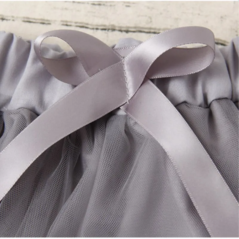 Girls pettiskirt baby tutu skirts toddler infant short cake skirt Pearl children princess Wavy gray tulle puffy skirts