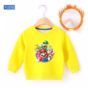 

Toddle kids WinterClothes warm boys Hoodies supermario t shirt Autumn Children little baby Kid Sweatshirts Fashion clothes kids