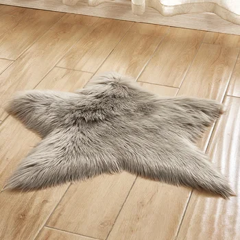 

Fluffy Area Rug Nursery For Bedroom Anti Slip Super Soft Pentagram Floor Mat Star Shape Baby Room Long Plush Carpet Home Decor