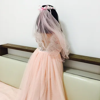 

Beautiful Kids lace Straight Tulle Dress Girls Maxi Long Dress Princess Party Dresses Flowers Girls Costume For Wedding