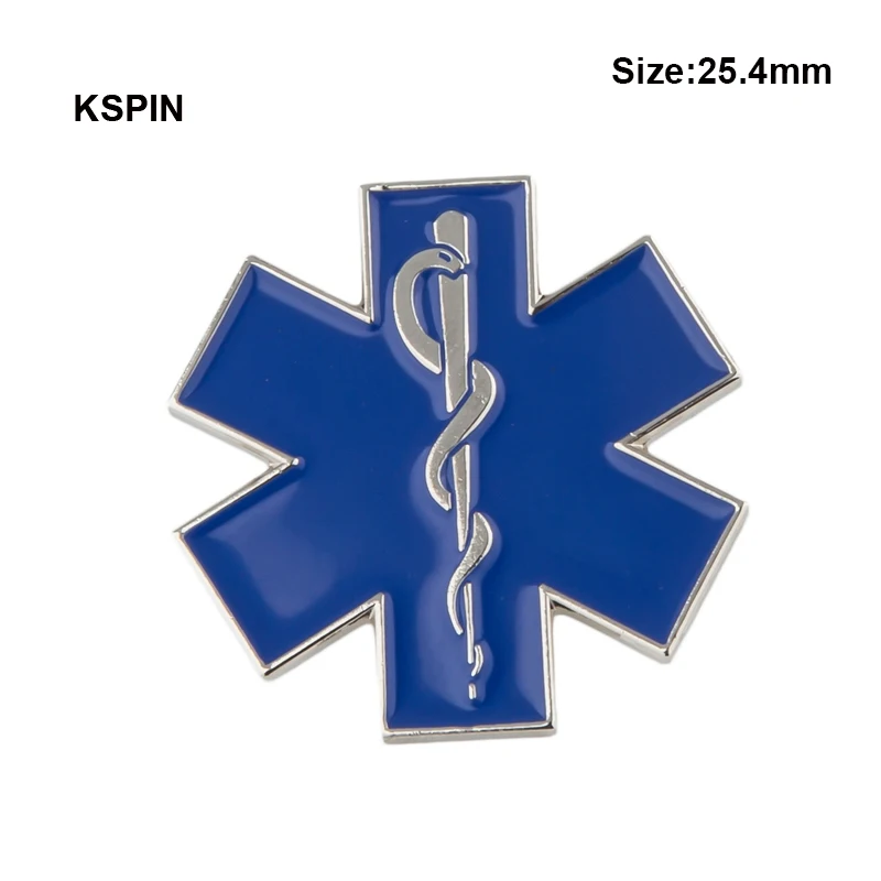 Звезда жизни медсестры скорая булавка значок emt EMS синий эмаль булавки брошь значки XY0160