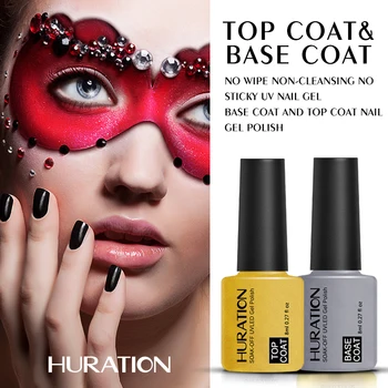 

Huration UV Gel Nail Polish Top and Base Coat Nail Polish Varnishes GelLak Nail Art Gel Polish Translucent Color Paint Primer