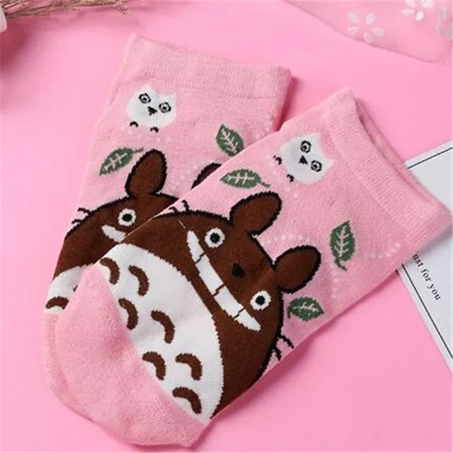 Totoro Sock No face Man Socks Anime Hayao Miyazaki Cartoon Figures Printed Korean Socken Creative Fairydust Cotton Sock 019 new pink