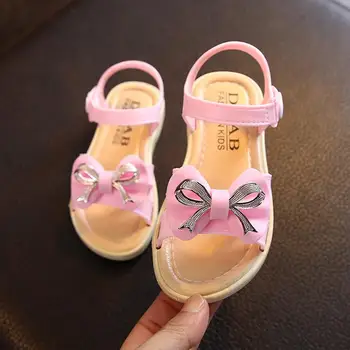 

2020 New Spring Children Shoes Girls Sandals Princes Girl Wedding Party Shoes Beach Bow Tie Kids Sandals Girls