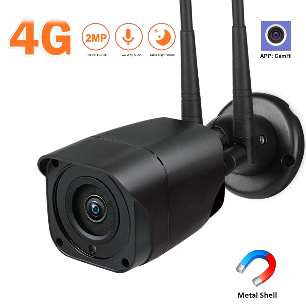 Цилиндрическая камера видеонаблюдения 3G 4G SIM карта 1080P HD ИК ночное видение