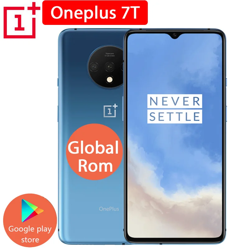 Смартфон OnePlus 7T с глобальной ПЗУ, 8 ГБ, 128 ГБ, Восьмиядерный процессор Snapdragon 855 Plus, 90 Гц, AMOLED экран, 48мп, тройная камера UFS 3,0, NFC