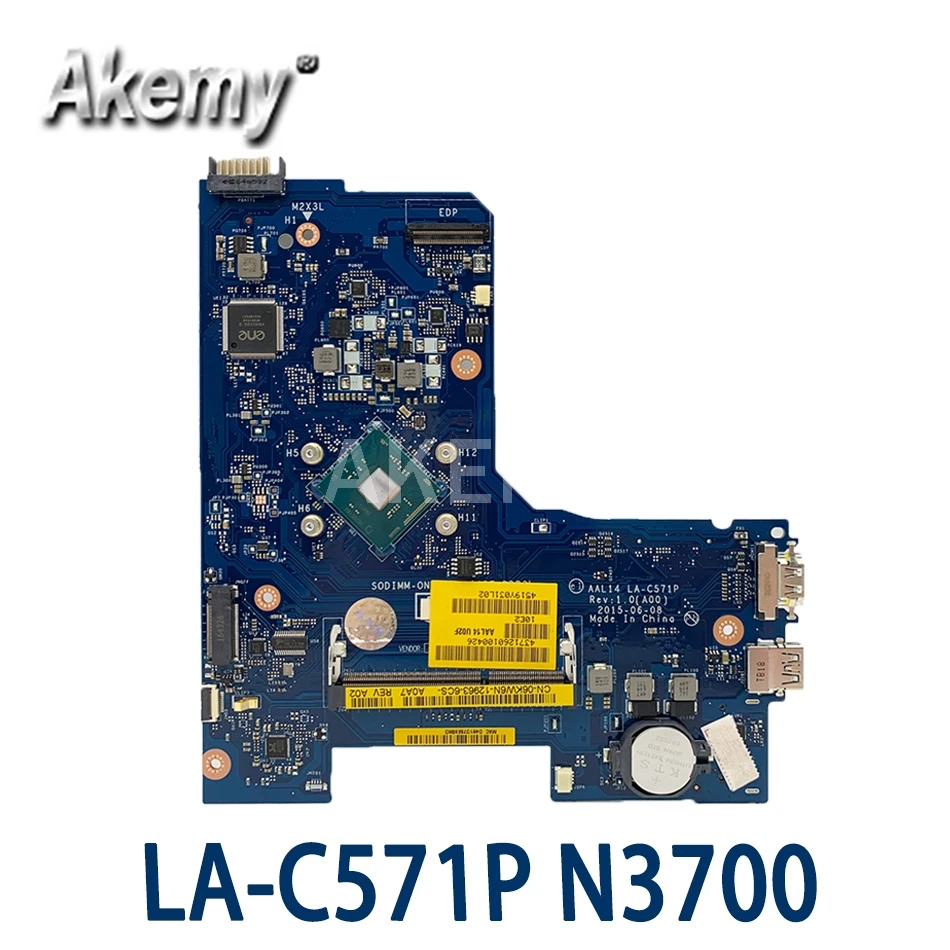 Для 15 5000 5552 CN-0F77J1 0F77J1 LA-C571P ALL14 DDR3L SR29E N3700 ЦПУ материнская плата для ноутбука 100%