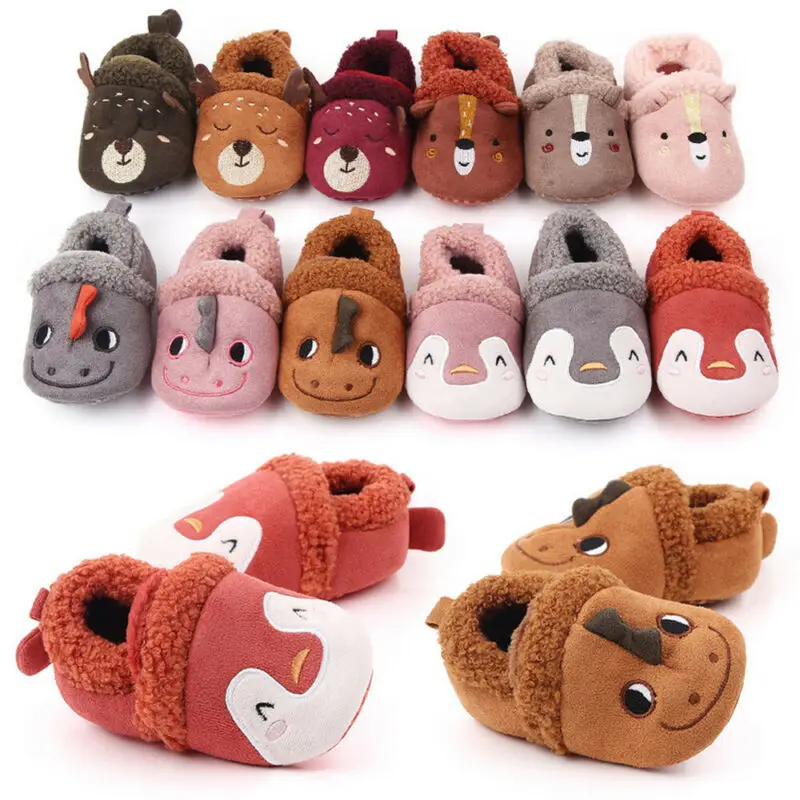 Fashion 2020 Toddler First Walkers Kids Winter Boys Girls Fashion Shoes Warm Cute Cartoon Kids Animal Cute Baby Shoes
