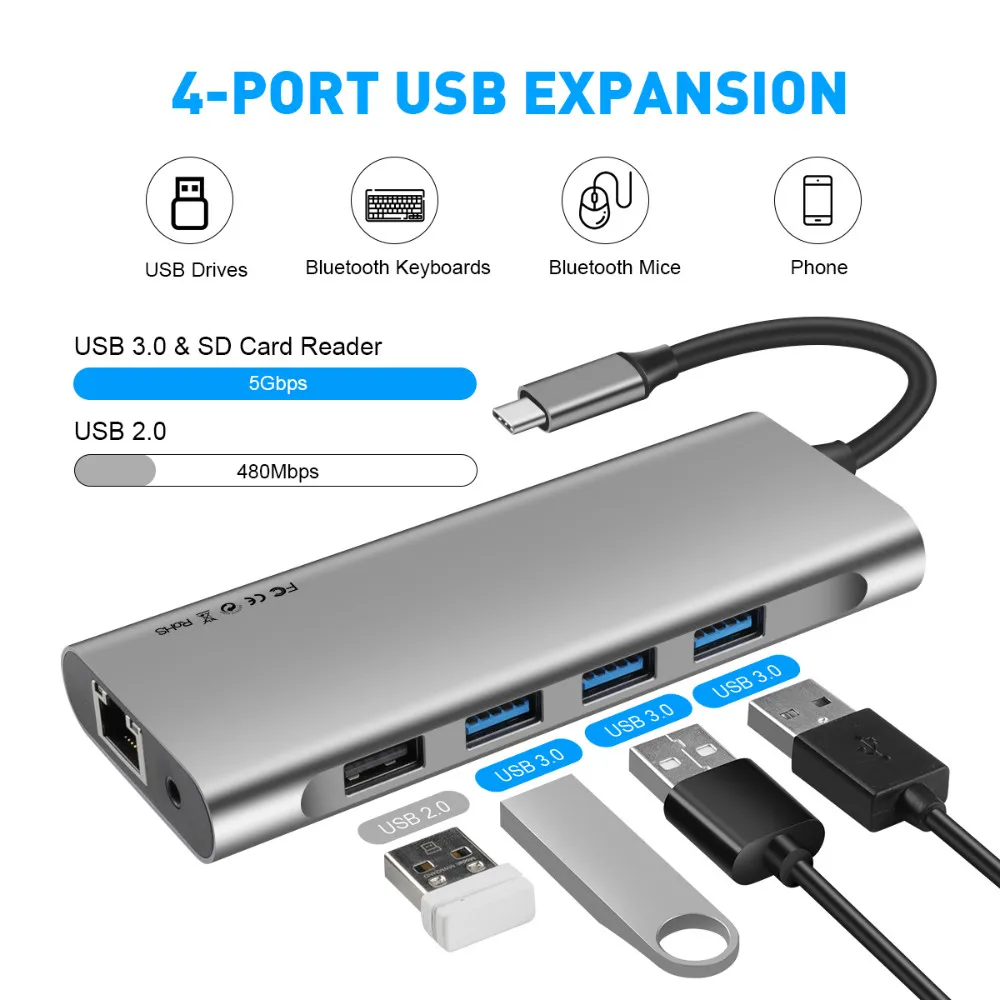  EKSA 11 en 1 HUB USB C a Thunderbolt 3 tipo C adaptador Dock para MacBook Pro USB 30 Puerto 20 de 1