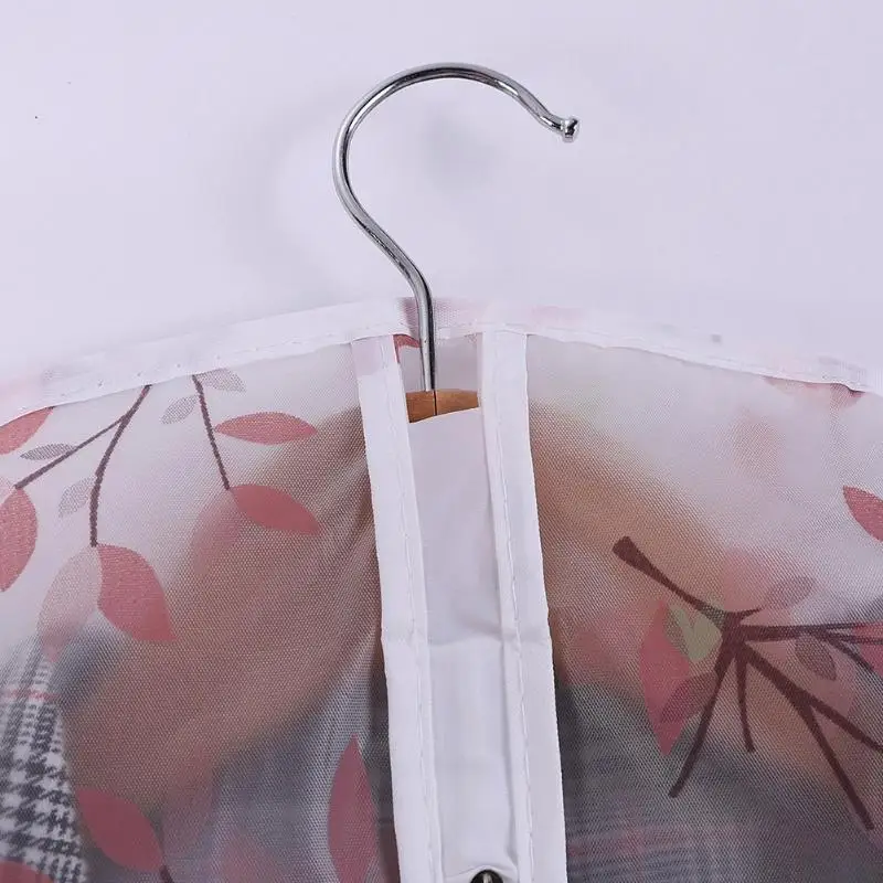 Clothes Dust Cover PEVA Transparent Printing for Household Hanging-type Coat Suit Protect Storage Bag Waterproof Wardrobe Organi