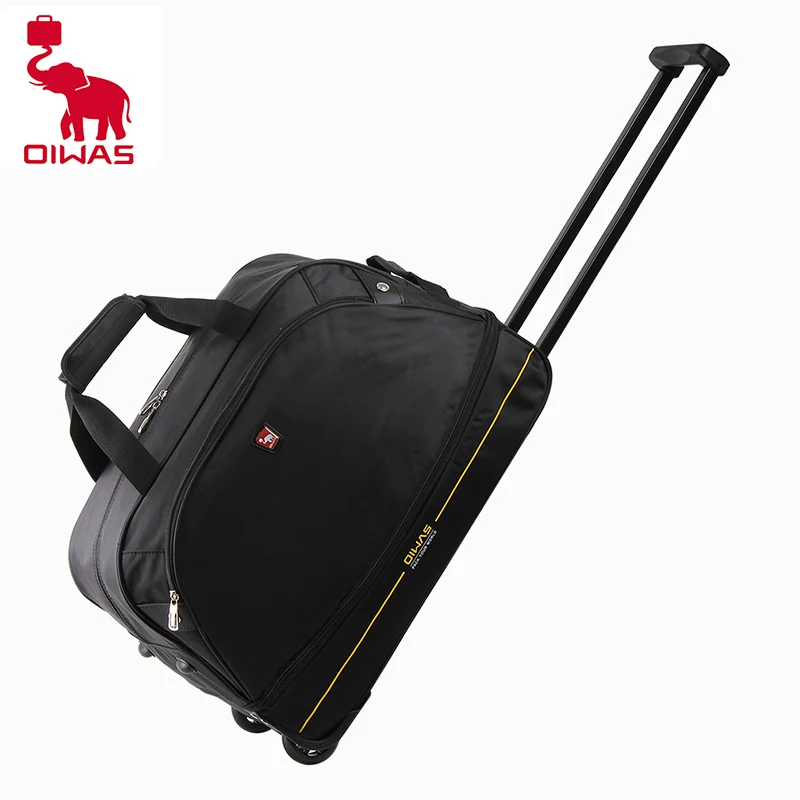 Oiwas Men Trolley Duffle Bag 56l Waterrepellent Foldable Rolling