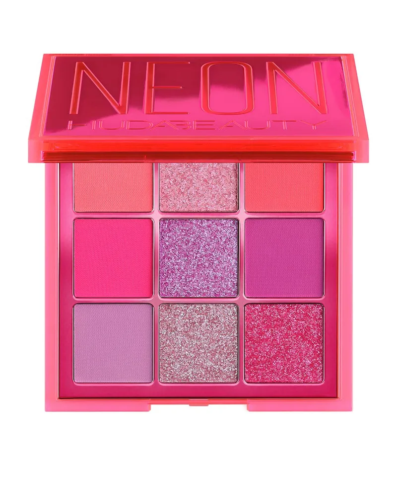 HUDAS beauty Makeup набор nuda beauty блеск для век Палитра неоновый оранжевый навязчивый с Hudas матовый Smokey контур и стробоскоп - Цвет: Neon Pink