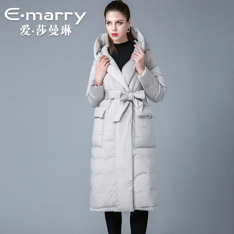 new winter women's wear 90 white feather down jacket, women's loose fitting jacket factory wholesale 8841272 - Цвет: Серый