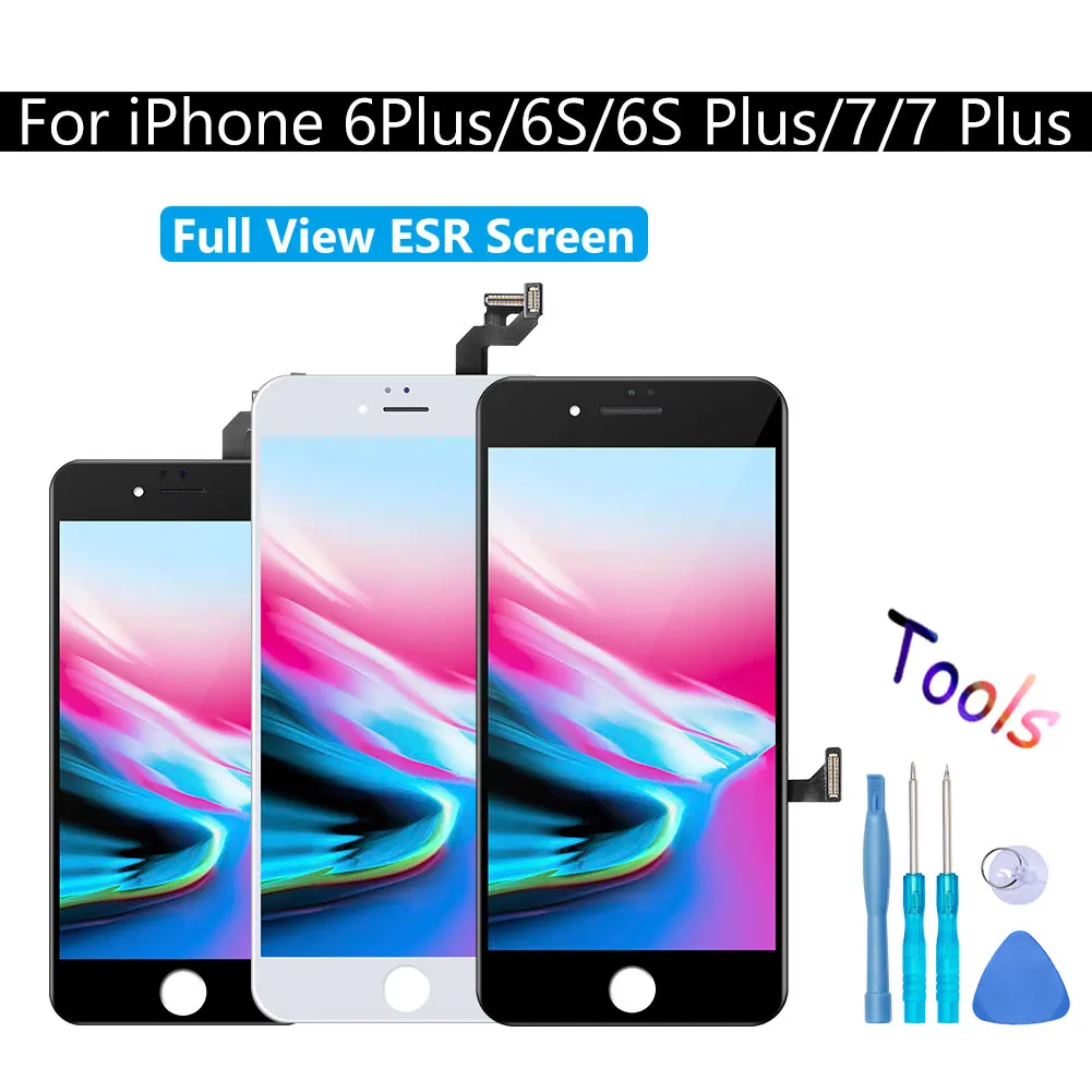 

LCD Display Touch Full View ESR Screen Digitizer Assembly AAAA+ For iPhone 6 6S 7 PLUS Replacement Black & White No Dead Pixel