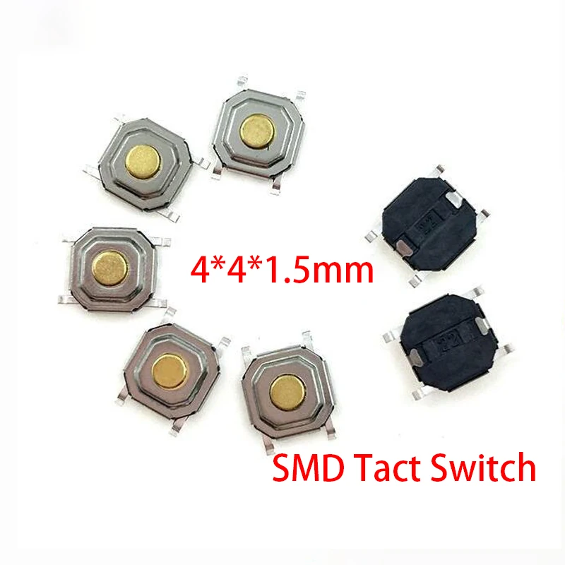 100 шт. 4*4*1 5 мм 4x4x1 SMD Кнопочный микропереключатель тактовый переключатель |