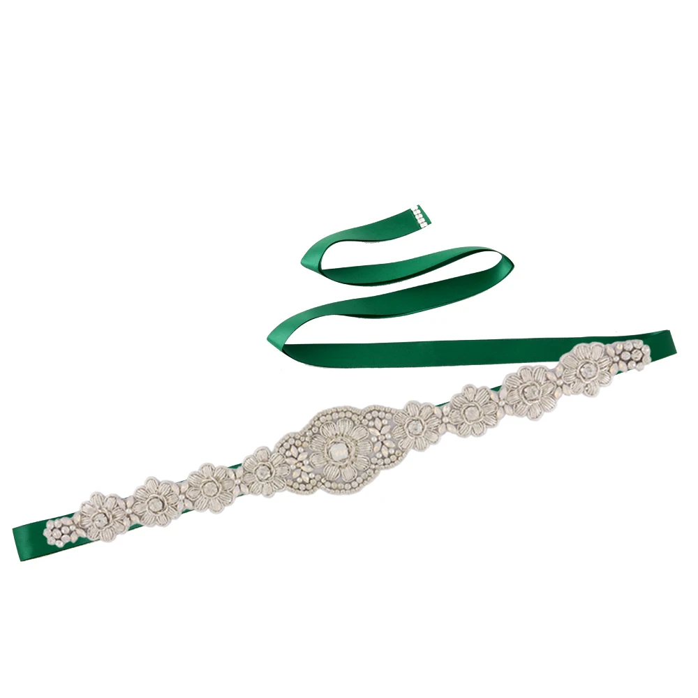 green TRiXY S371 роскошные стразы, Свадебные ремни, реальное изображение, Потрясающие Кристаллы, бисер, блестящие свадебные пояса, пояса для свадебного платья - Цвет: green