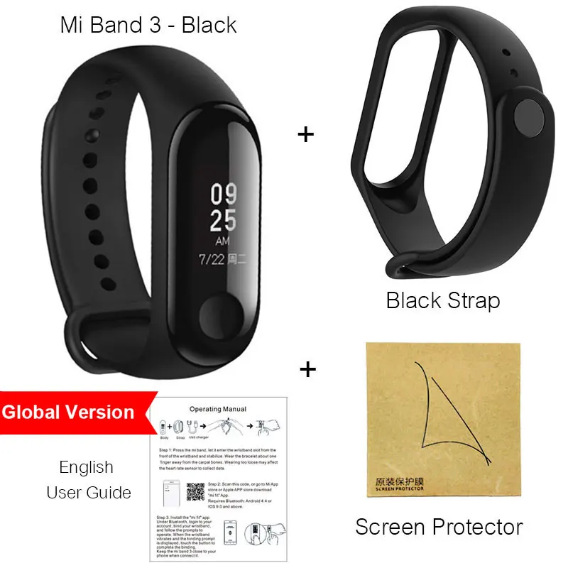 Xiaomi mi Band 3 mi band 3 умный Браслет Шагомер OLED водонепроницаемый монитор сердечного ритма во время сна фитнес-трекер - Цвет: GLBand3BF