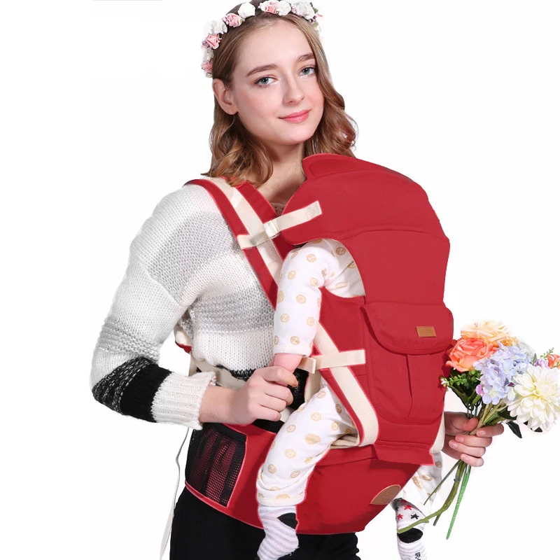 QINHU 0-48 м, эргономичный слинг для лица, обхват талии, красный, розовый, няня, мягкое сиденье, Детская слинг, обертывание для путешествий