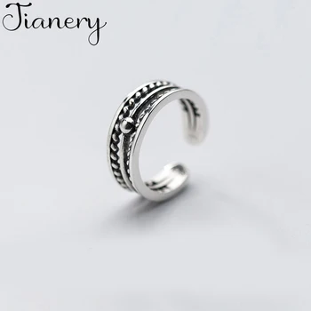 

JIANERY Boho Retro Real Pure 925 Sterling Silver Beads Rings For Women Men Vintage Finger Jewelry Antique Rings