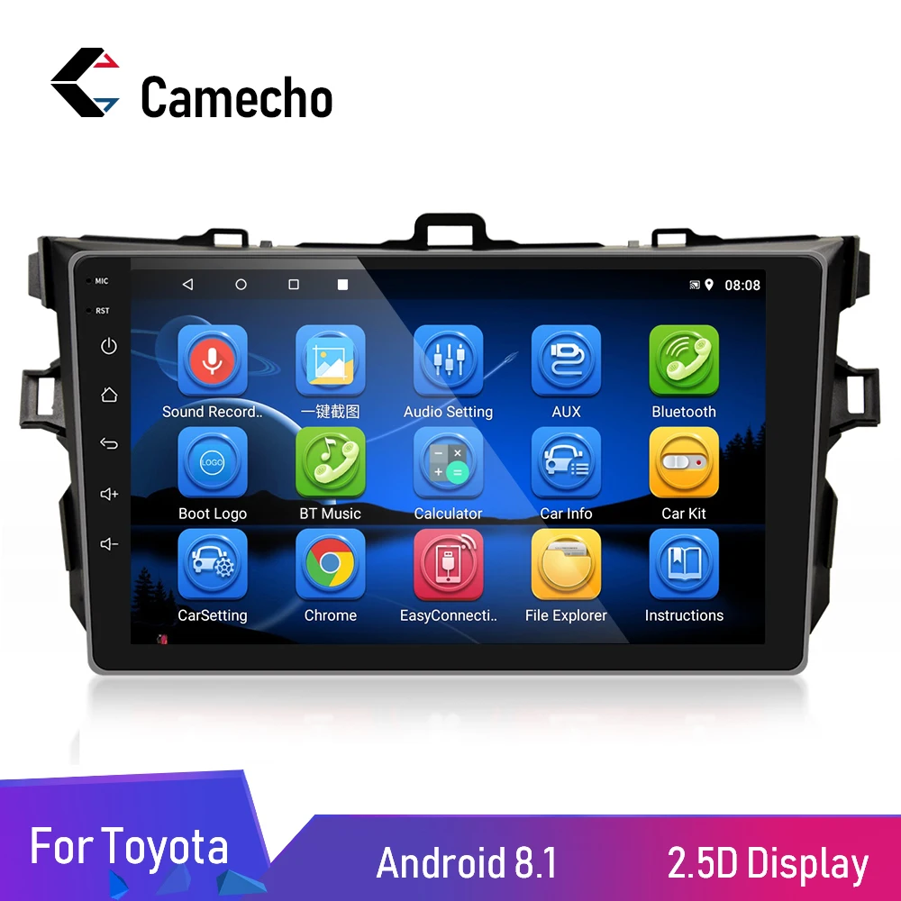 Camecho Android 8,1 9 ''HD 2.5D автомобильный Радио gps навигатор Автомобильный мультимедийный плеер wifi Bluetooth для 2006 2007 2008 2009 2010 2011