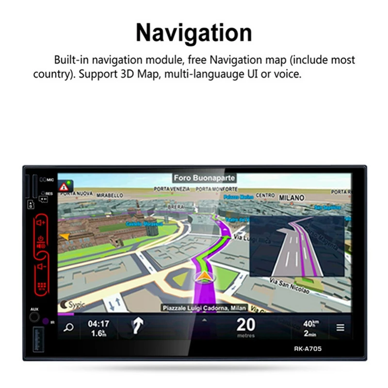 Android 6,0 автомобиля 7 дюймов емкостный сенсорный экран Экран gps-навигация, dvd-плеер Fm/Am/Rds радио, Wi-Fi, Mp5 плеер Rk-A705