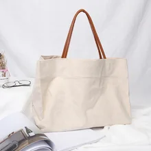 Южная Корея Dongdaemun Стиль Знаменитостей INS минималистичный большой емкости ручная сумка холщовая женская сумка