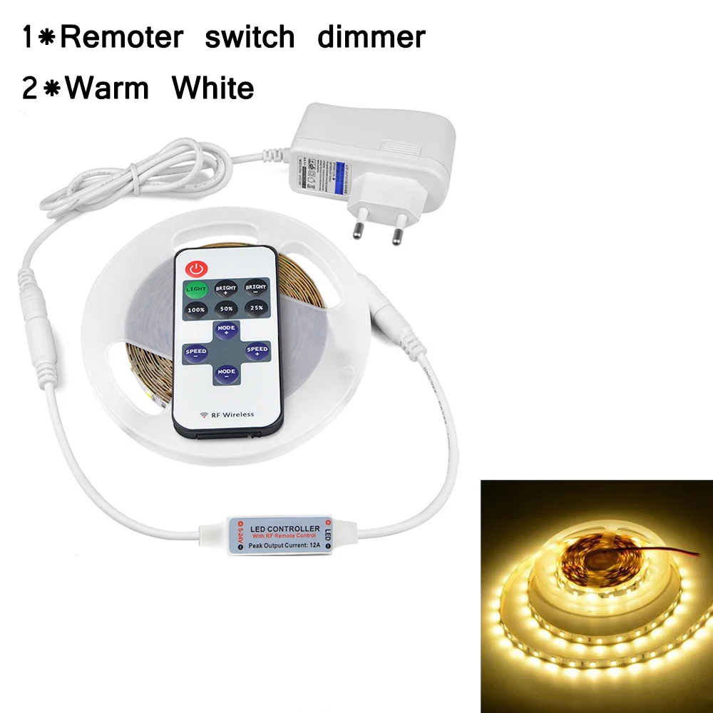 Warm White 5 м 12 В SMD4040 супер светильник, кухонный светильник, светодиодный светильник для шкафа, настольная лампа, кухонная настенная лампа, ночник, более 5050 светодиодный скотч - Цвет: Warm White
