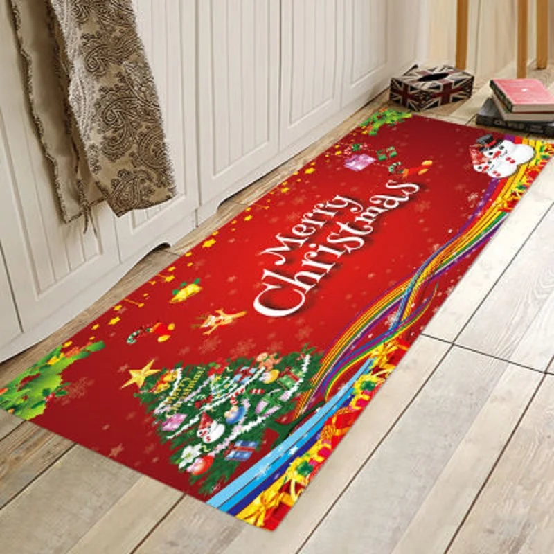 3D Рождественский ковер со старым принтом нескользящий коврик для кухонной двери