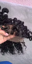 Mechones de pelo humano Remy con Perla Negra y ondas profundas, mechones de 30 pulgadas con cierre, 3 mechones