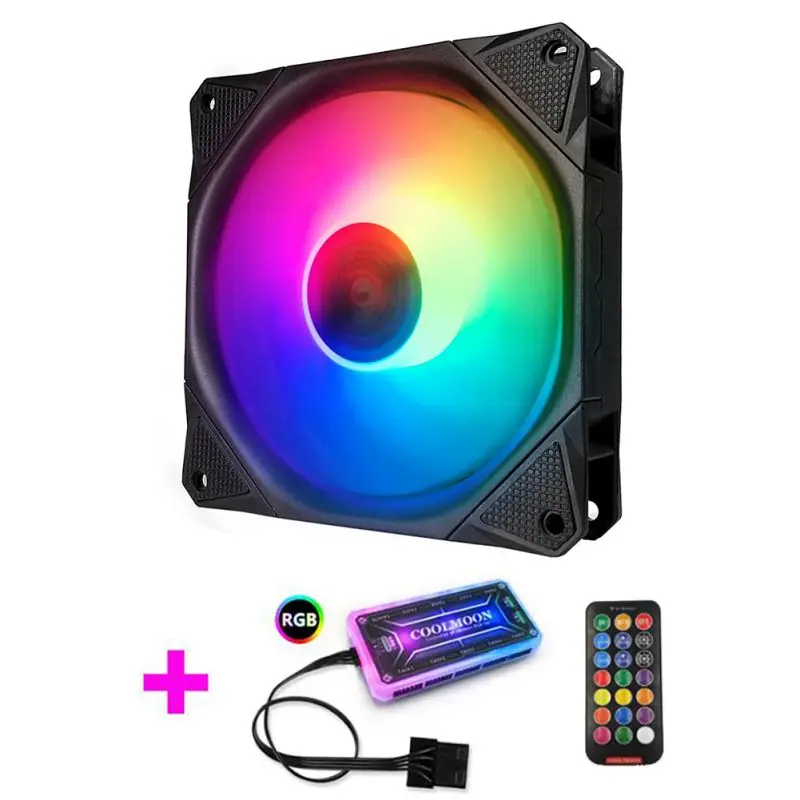ПК настольный компьютер кулер бесшумный вентилятор чехол RGB Mute волшебное изменение цвета с контроллером