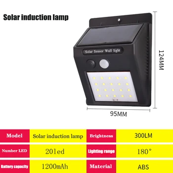 

20LED Outdoor Solar Wall Lamp PIR Motion Sensor Waterproof Light Garden Light Path Emergency Security Light motion Night Lamp