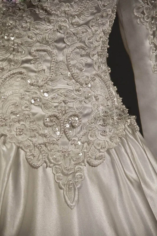 Новая мода vestidos формальные Роскошные настоящие фотографии бисерные груши Свадебное бальное платье с длинным рукавом Кружевное Свадебное Платье