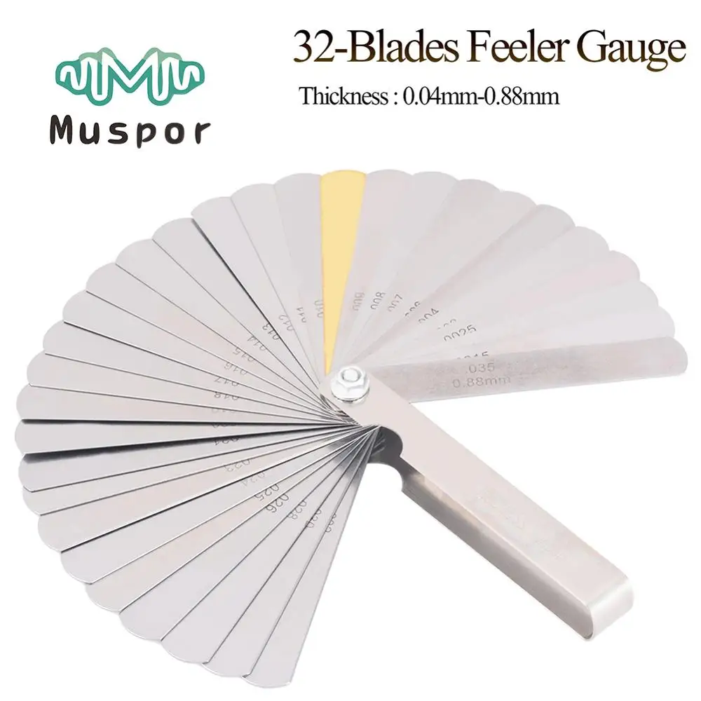

32 Blades Feeler Guitar Measuring Gauge Imperial Metric Guitars String Height Measurement Guitarra Luthier Tool Guitar Accessory