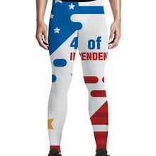 Американский флаг Ele Мужские штаны с геометрическими фигурами и звездами в полоску, мужские непрозрачные модные вечерние компрессионные штаны со скрытым карманом для контроля живота