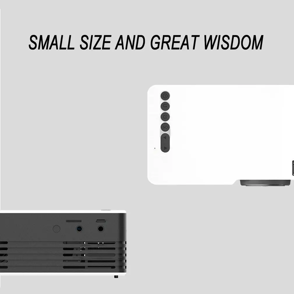 LED Mini Portable Projector 1080P HD Projection Yg210 Household Micro Mini Projector For Lesiure White