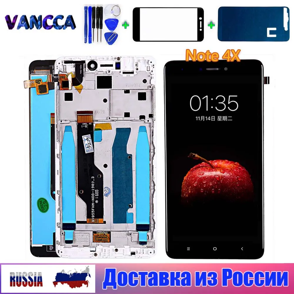 10 точечный сенсорный экран Vancca для Xiaomi Redmi NOTE 4X / Note 4 global (процессор Snapdragon 625) ЖК