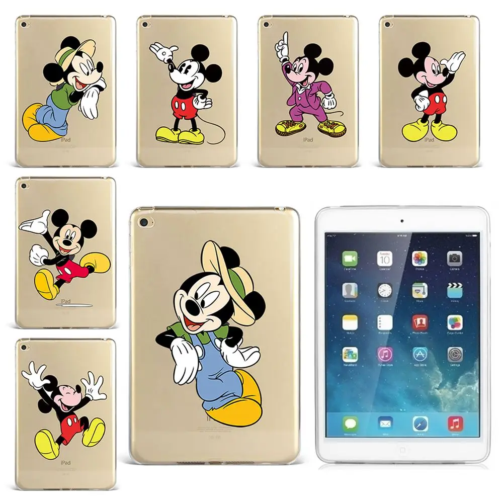 

Cute Cartoon Mickey Mouse Lovely TPU Silicone Soft Tablet Case Cover For Apple iPad Air 1 2 9.7" 5th 2017 6th 2018 Pro 9.7" 2016
