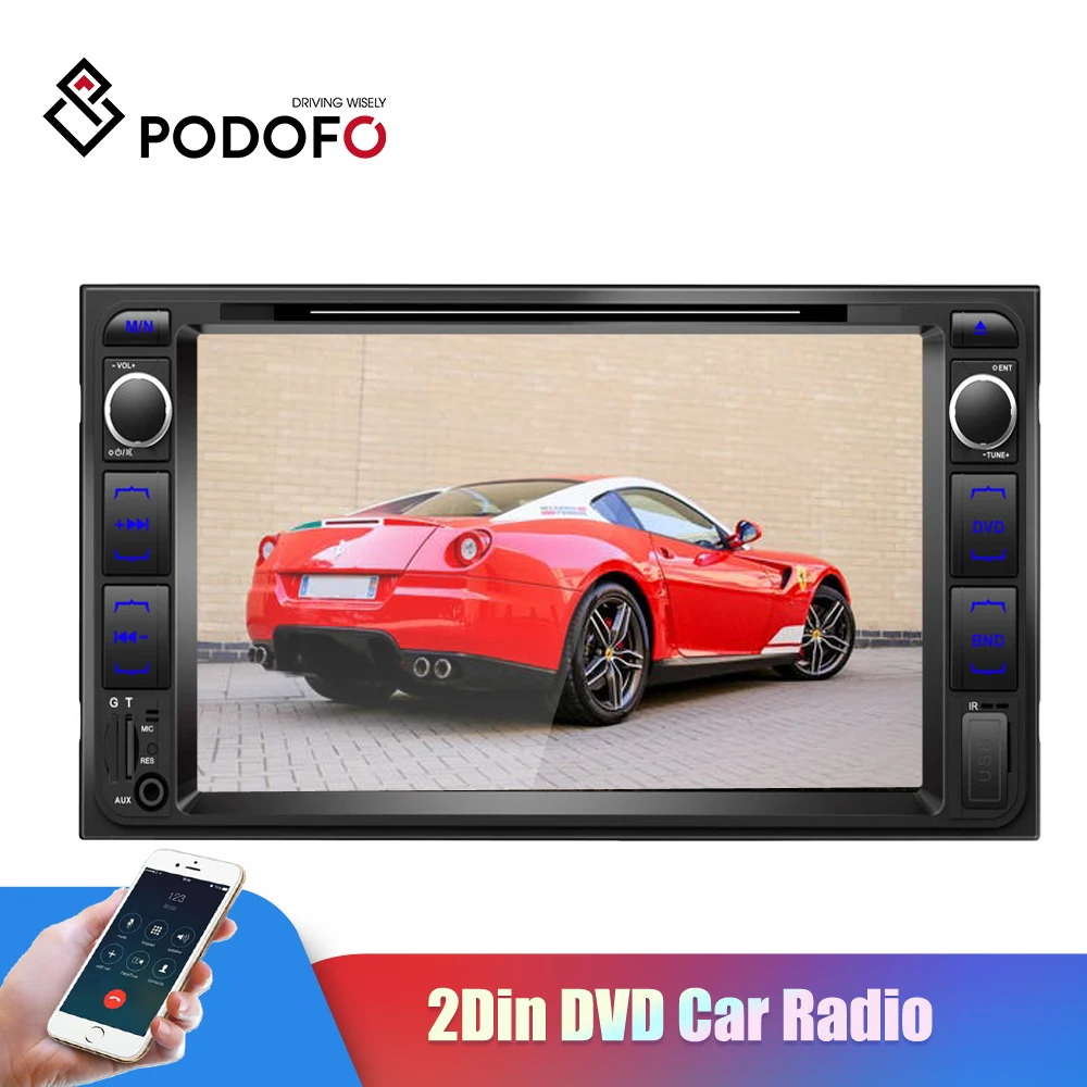 Автомагнитола Podofo мультимедийный плеер с 7 &quotсенсорным экраном Bluetooth дистанционным управлением типоразмер