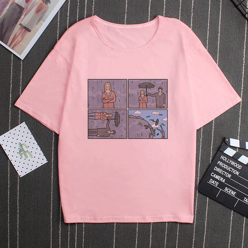 My Brain My тревога принт розовая футболка забавные озорства пародия личности Vogue Лето Harajuku Повседневная Свободная Женская верхняя одежда - Цвет: 2993