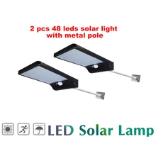 2/4pcs 48 LED New Solar Powered Light Outdoor Waterproof Garden 3 Mode LED Solar Lamps Pir Motion Sensor Security Wall Lamp secu