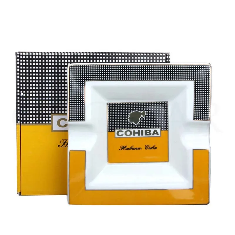 COHIBA пепельница керамическая домашняя большая для сигар квадратная портативная