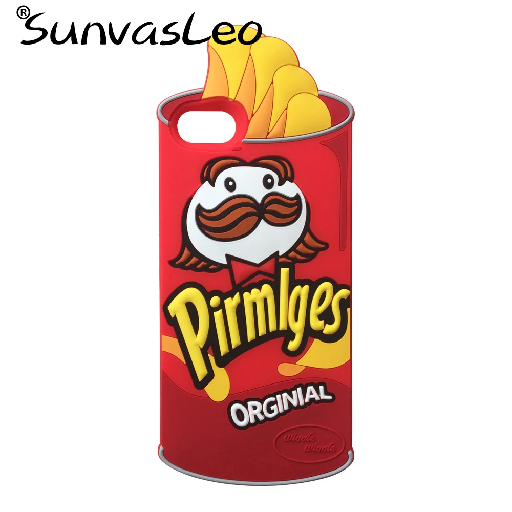 Potato Chips Для iPhone 5 6 7 8 X XR XS Max/Plus 3D мультфильм животных Мягкий силиконовый чехол для задней панели сотового телефона оболочка противоударный - Цвет: Potato Chips