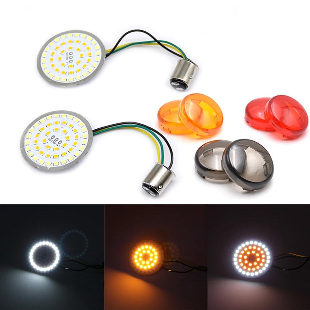

Motorcycle Bullet LED Turn Signal Light Indicator Lamp 1157 LED Inserts Light for Harley Touring Sportster Glide Dyna FLSTF CVO