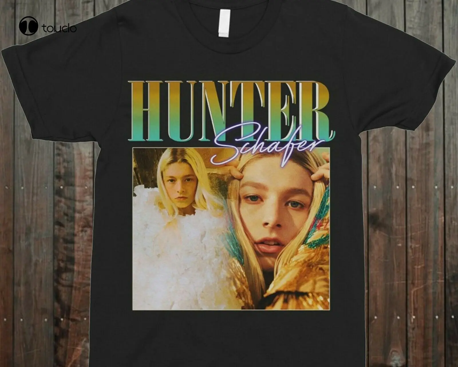 

Hunter Schafer 90S Crewneck Vintage T-Shirt Tee Shirt Custom aldult Teen unisex digital printing Tee shirt fashion funny new