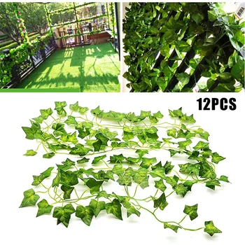 

12 Strands Handmade Ivies Leaf Plants Vines 2.2m Hanging Garland Foliage Flowers Garden Wedding Decoration LAD-sale