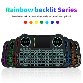 

Mini handheld keyboard mt08 colorful backlit flying mouse 2.4G Wireless touch keyboard remote control for dry / lithium battery