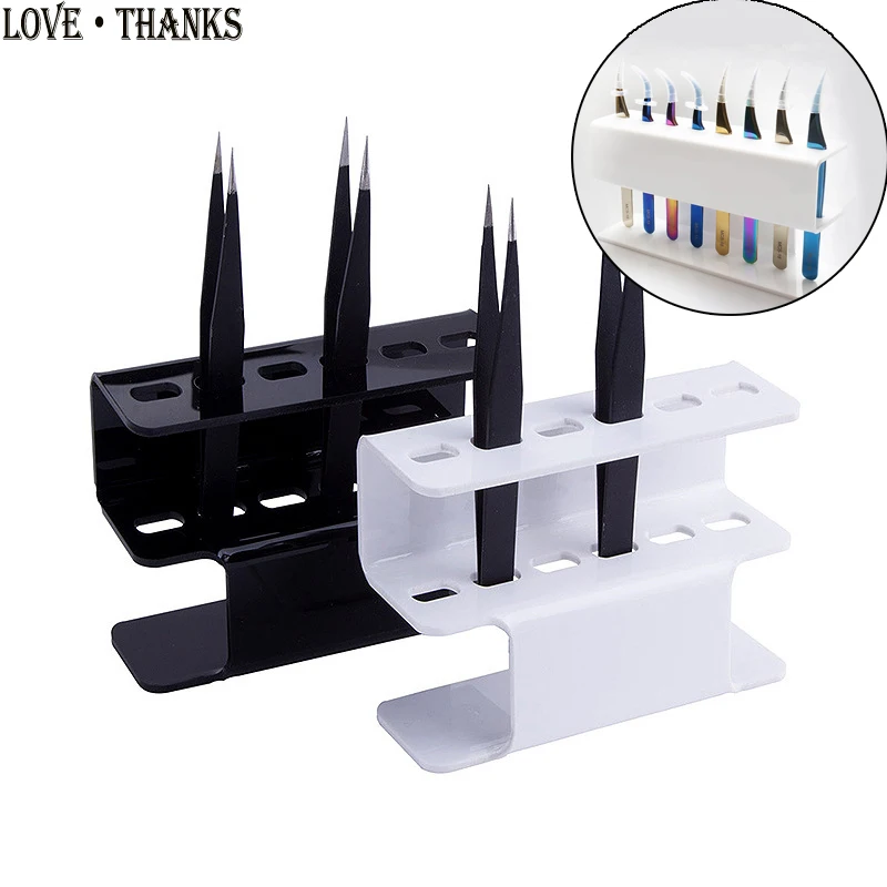1 Set Acrylic Eyelash Tweezer Storage Holder 6Pcs Durable Convenient Tweezers Stand Shelf Holder Eyelashes extension Makeup Tool