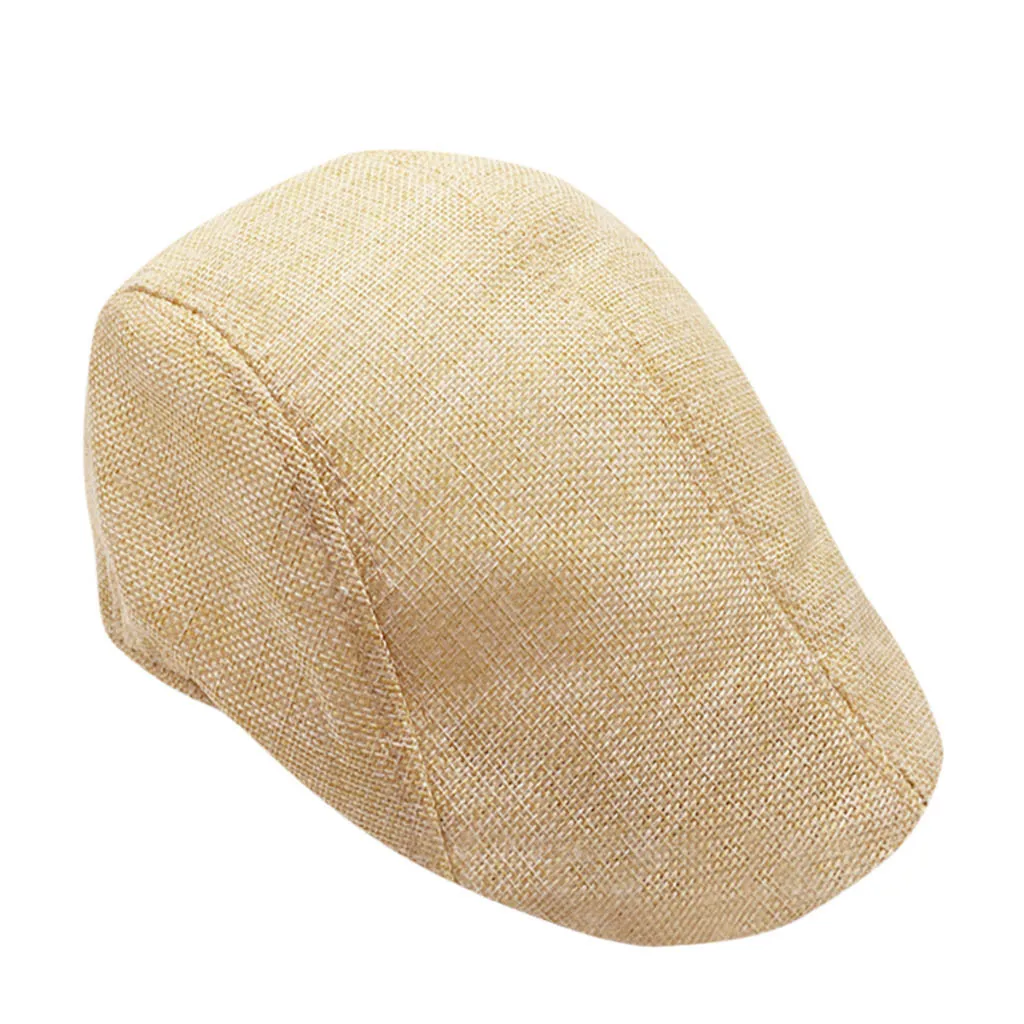 Мужские и wo мужские льняные береты весна/осень новые удобные дышащие Visiors чистый цвет кепки мужские шапки 58 см